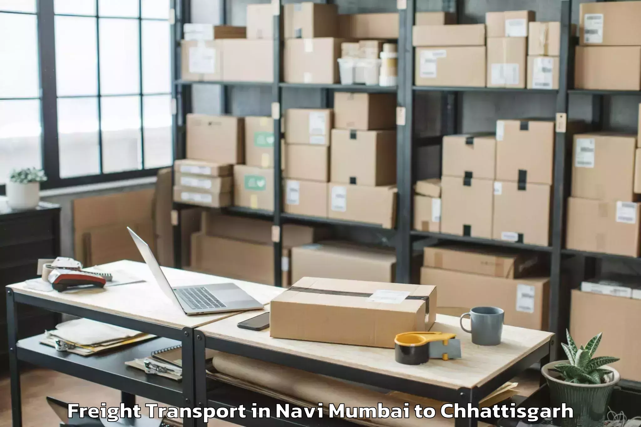 Book Navi Mumbai to Gunderdehi Freight Transport